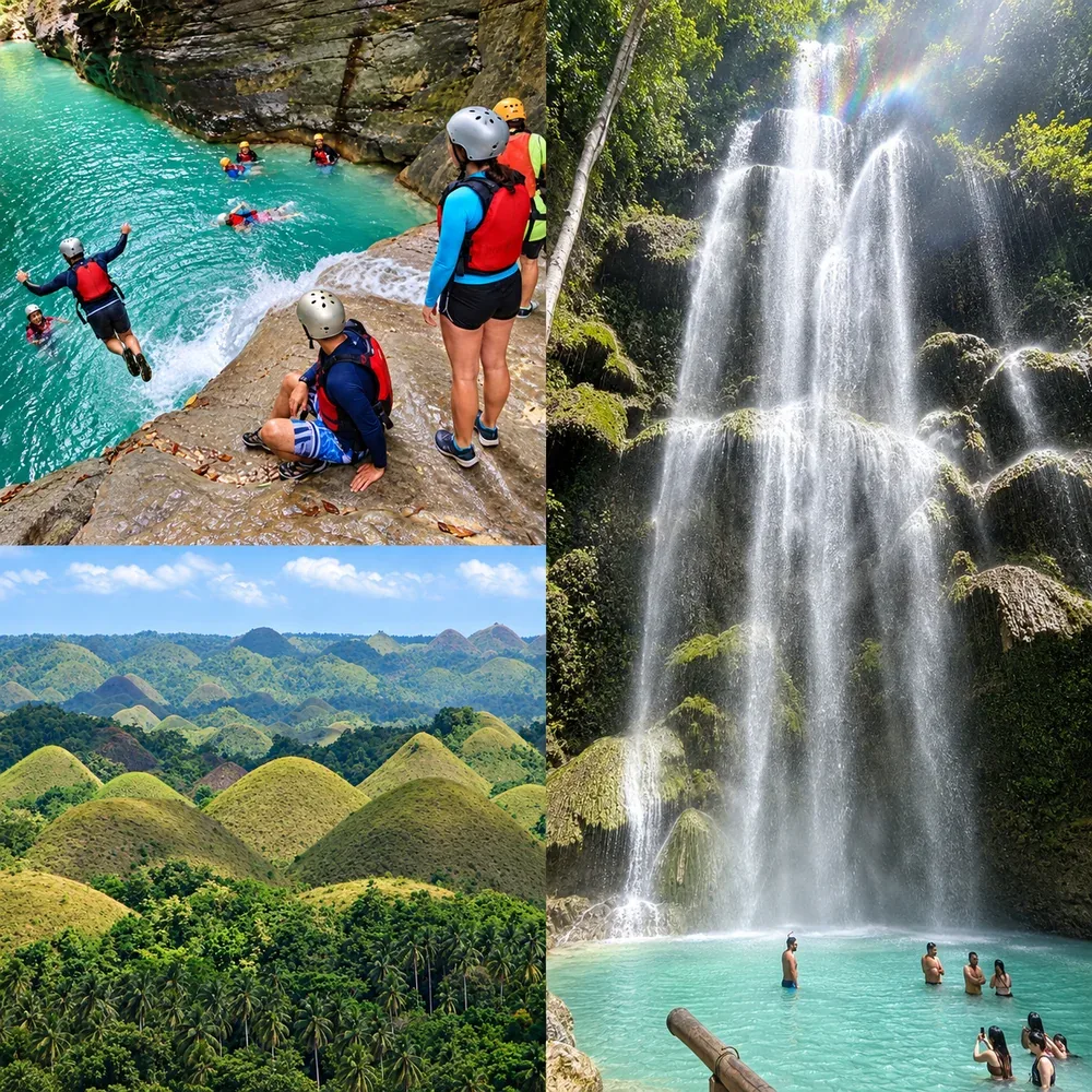 Canyoneering in Badian, the Chocolate Hills of Bohol, and Tumalog Falls in Oslob