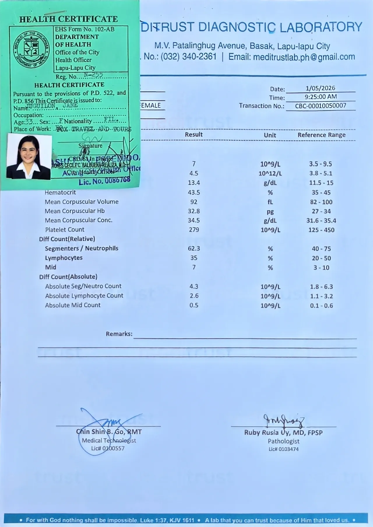 Health Certificate