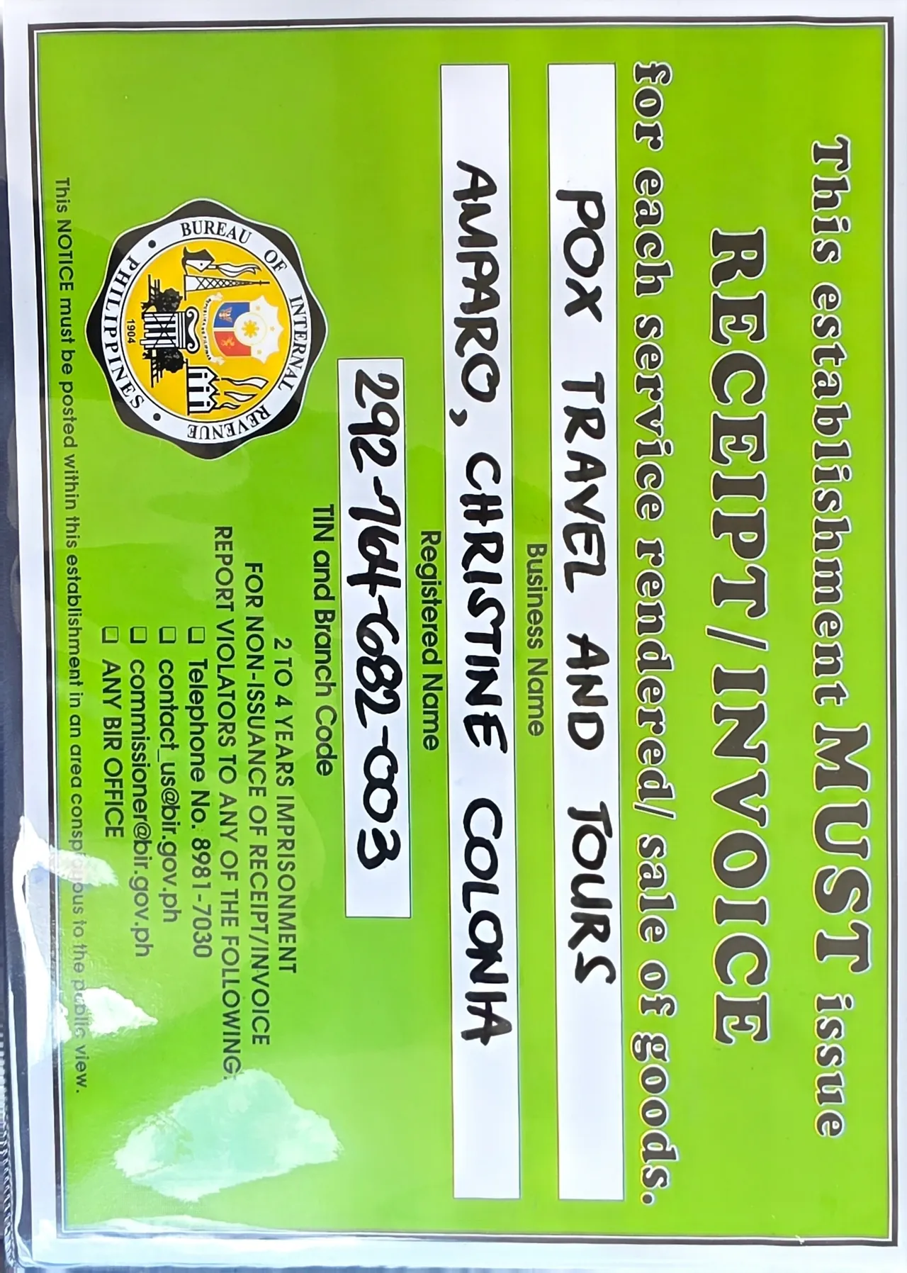 Receipt and Invoice